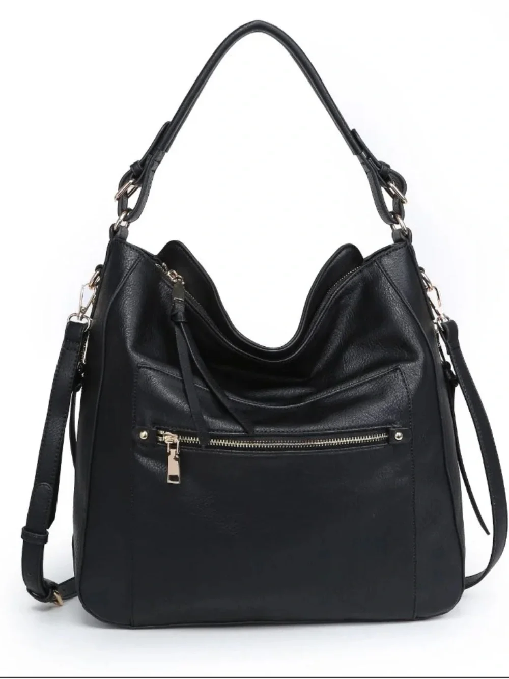 Black Leather Hobo Bag